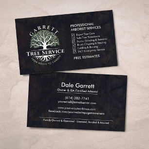 Carte De Visite Services de chirurgien arboricole arboriste profes