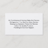 Carte De Visite Services de climatisation (Dos)