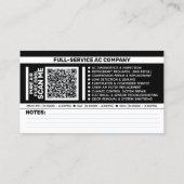 Carte De Visite Services de Climatisation Automobile | Réparation  (Dos)