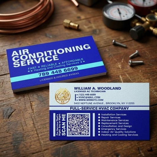 Carte De Visite Services de Climatisation & Chauffage | Meilleur C