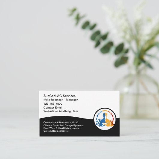 Carte De Visite Services de climatisation HVAC (Debout devant)
