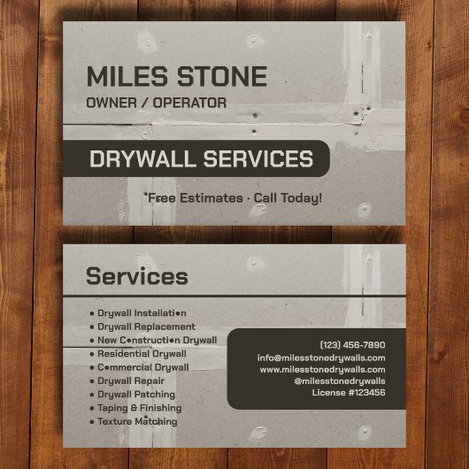 Carte De Visite Services de cloison sèche Marque de sous-traitant