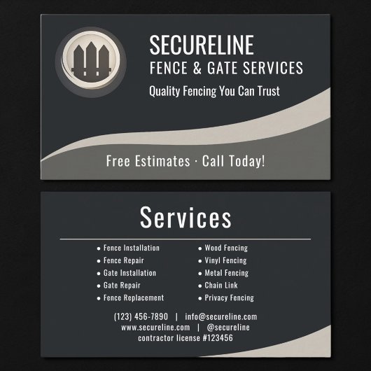 Carte De Visite Services de clôture et de portail