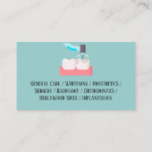 Carte De Visite Services de code QR pour dentiste moderne Bleu men (Dos)