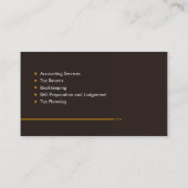 Carte De Visite Services de comptabilité Monogramme - Brown et jau (Dos)