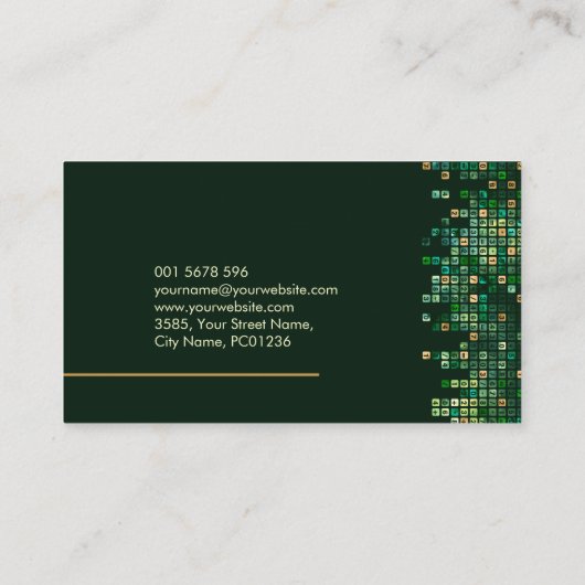 Carte De Visite Services de comptabilité - Numéros Abstraits d'or (Dos)