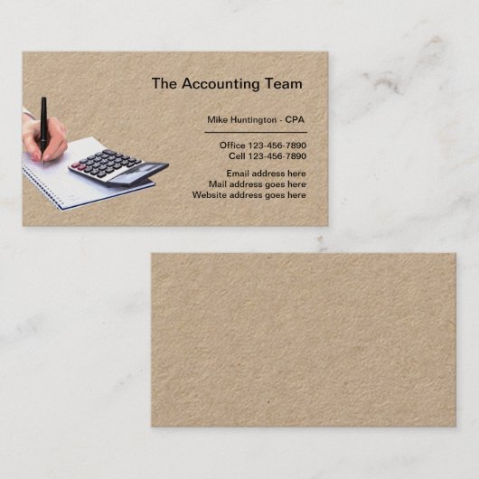 Carte De Visite Services de comptabilité professionnelle (Devant / Derrière)