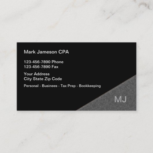 Carte De Visite Services de comptable CPA (Devant)