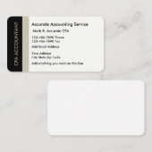 Carte De Visite Services de comptable d'entreprise (Devant / Derrière)
