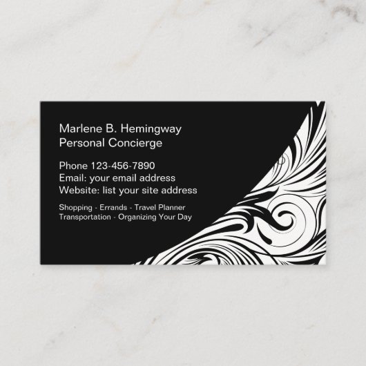 Carte De Visite Services de concierge personnel (Devant)