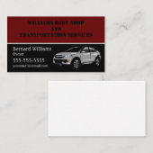 Carte De Visite Services de conduite en Bourgogne et en noir (Devant / Derrière)