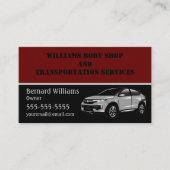 Carte De Visite Services de conduite en Bourgogne et en noir (Devant)