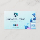 Carte De Visite Services de conseil informatique | Feu bleu futuri (Dos)