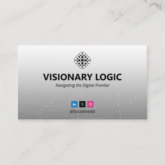 Carte De Visite Services de conseil informatique | Lumière gris fu (Dos)