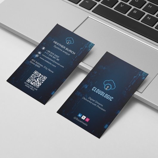 Carte De Visite Services de conseil informatique | Marine sombre f