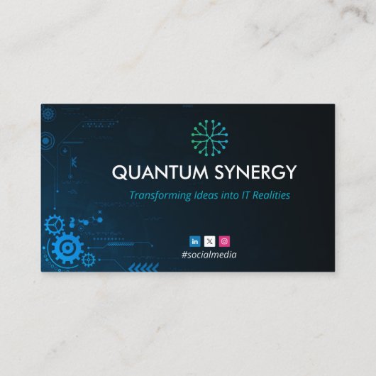 Carte De Visite Services de conseil informatique | Simple sombre f (Dos)