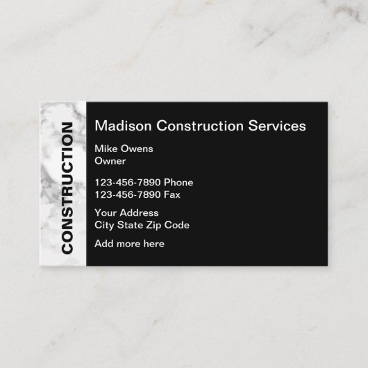 Carte De Visite Services de construction (Devant)