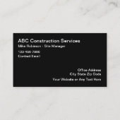 Carte De Visite Services de construction (Dos)