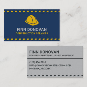 Carte De Visite Services de construction Casque bleu foncé