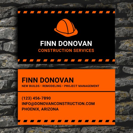 Carte De Visite Services de construction Casque orange