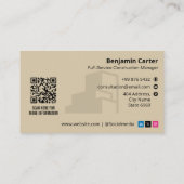 Carte De Visite Services de construction clé en main | Brown Sktec (Dos)