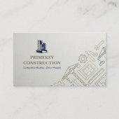 Carte De Visite Services de construction clé en main | Gris minima (Devant)