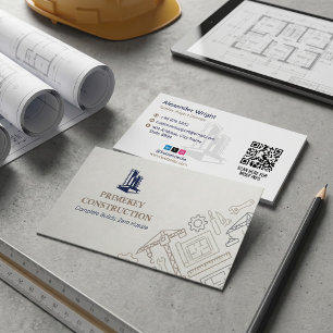 Carte De Visite Services de construction clé en main Gris minima