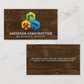 Carte De Visite Services de construction | Constructeur de menuise (Devant / Derrière)