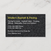 Carte De Visite Services De Construction D'Asphalte Et De Pavage (Devant)