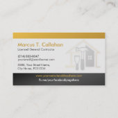 Carte De Visite Services de construction de contractant général (Dos)