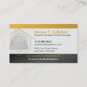 Carte De Visite Services de construction de contractant général (Dos)