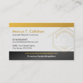 Carte De Visite Services de construction de contractant général (Dos)