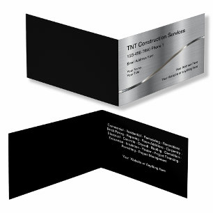 Carte De Visite Services de construction de fond de ton argenté