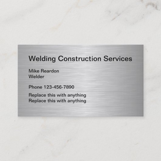 Carte De Visite Services de construction de soudage (Devant)