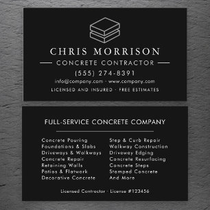 Carte De Visite Services de construction en béton ciment