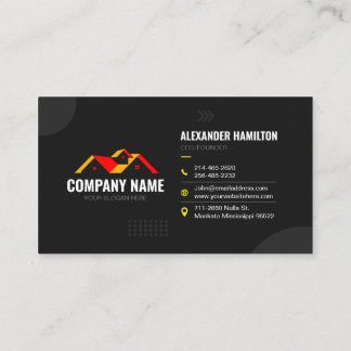 Carte De Visite Services de construction en noir simple