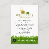 Carte De Visite Services de coupe de la pelouse, Logo d'entretien  (Devant)