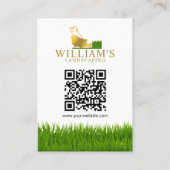 Carte De Visite Services de coupe de la pelouse, Logo d'entretien  (Dos)