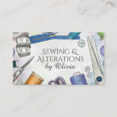 Carte De Visite Services de couture et de modification - Aquarelle (Devant)