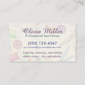 Carte De Visite Services de couture et de modification - Aquarelle (Dos)