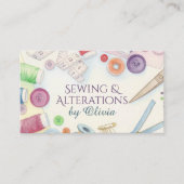 Carte De Visite Services de couture et de modification - Aquarelle (Devant)
