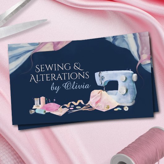Carte De Visite Services de couture et de modification - Aquarelle