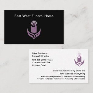 Carte De Visite Services de crémation de funérailles Nouveau