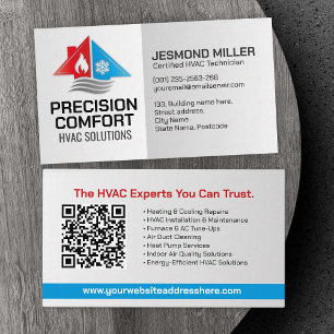 Carte De Visite Services de CVC – Chauffage, ventilation, AC