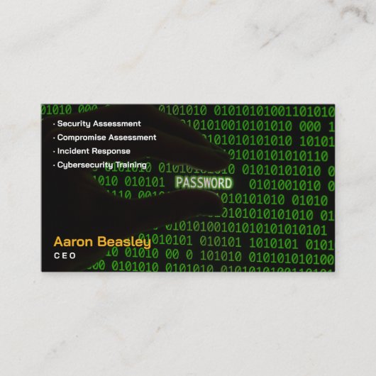 Carte De Visite Services de cybersécurité | Conseil de sécurité (Devant)