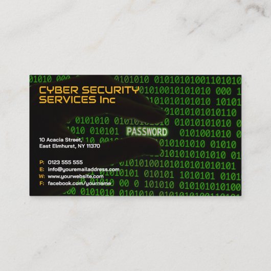 Carte De Visite Services de cybersécurité | Conseil de sécurité (Dos)