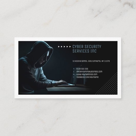 Carte De Visite Services de cybersécurité | Conseil de sécurité (Dos)