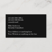 Carte De Visite Services de cybersécurité double face (Dos)