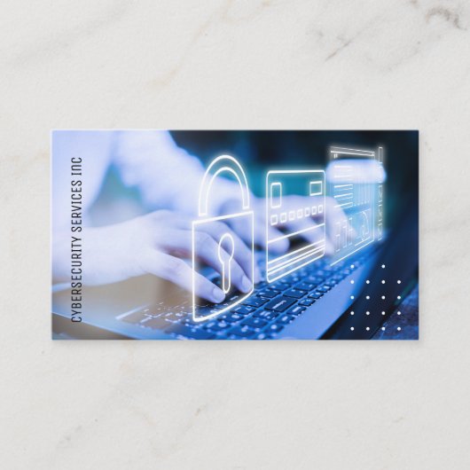 Carte De Visite Services de cybersécurité | SERVICE DE PROTECTION  (Devant)