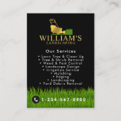 Carte De Visite Services de découpe de tondeuse de pelouse, Logo O (Devant)